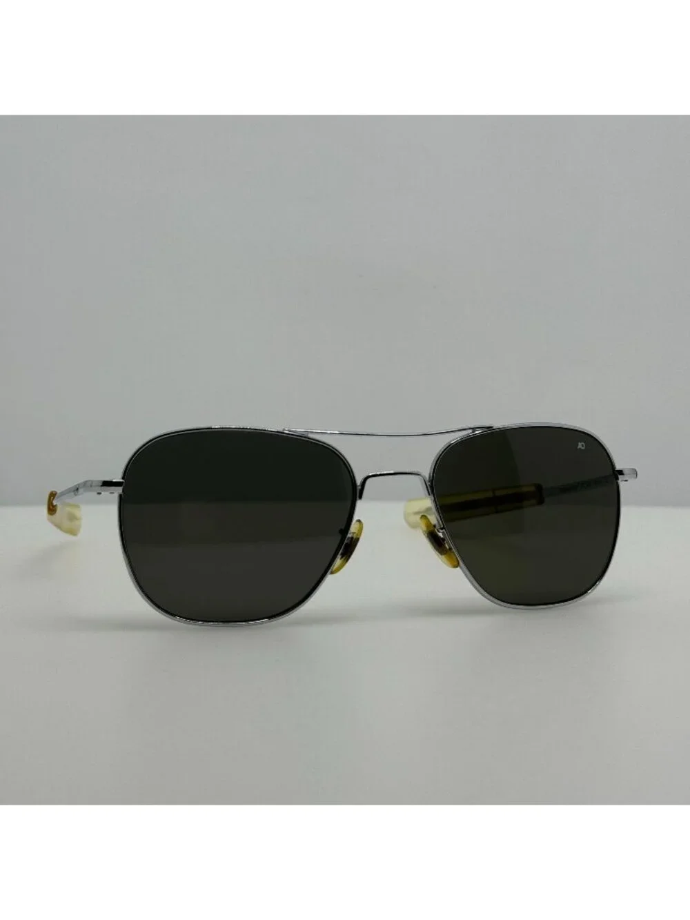 American Optical Sunglasses Original Pilot AO USA 5 1/2 Chrome 57-20-140